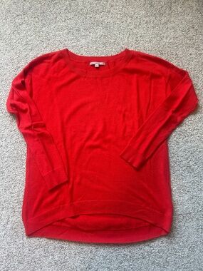 GAP Women's Bright Red Scoop Neck Lightweight Sweater